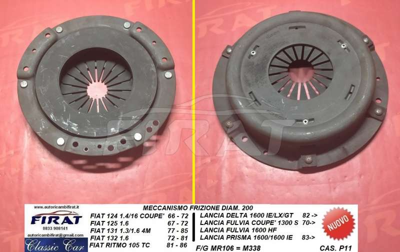 MECCANISMO FRIZIONE FIAT 124-125-131 LANCIA DELTA-FULVIA (MR106)